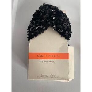 GSQ by GlamSquad Sequin Turban Headband Black One Size‎ Fits Most